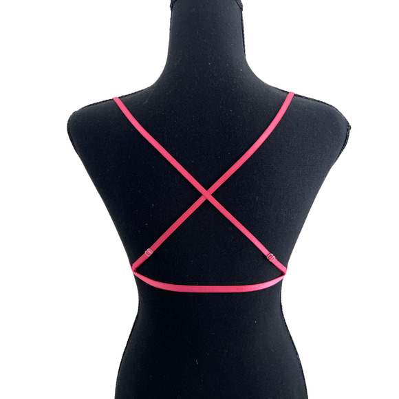 NWOT Intimately Free People Everyday Lace Triangle Bralette Pink/Coral -XS - Picture 6 of 8